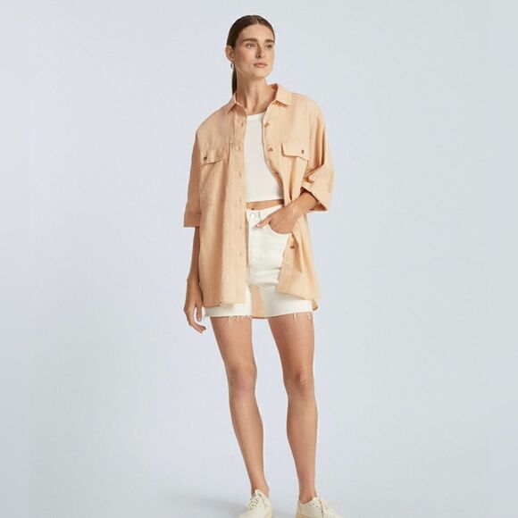 Everlane NWT Oversized Button Up The Cotton Tourist Plaid Relax Shirt XXS - Picture 1 of 11
